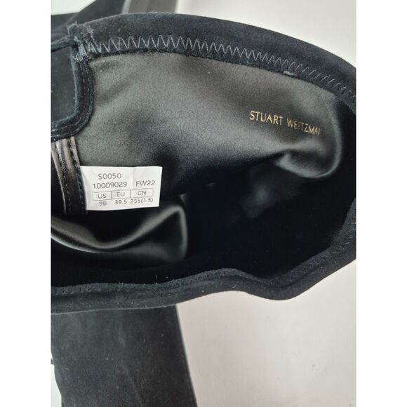 Stuart Weitzman Women's Black Highland Heel Suede Over The Knee Boots Size 9 B - Picture 7 of 7